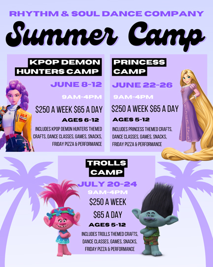 Rhythm and Soul summer dance camp flyer